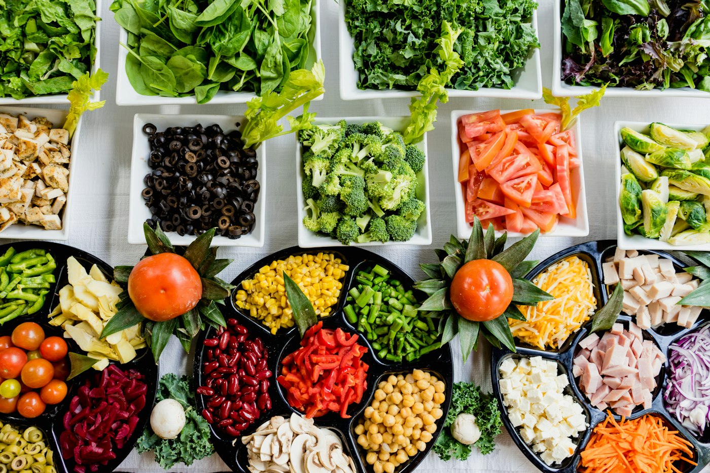 Many colorful vegetables prepared for a shared meal