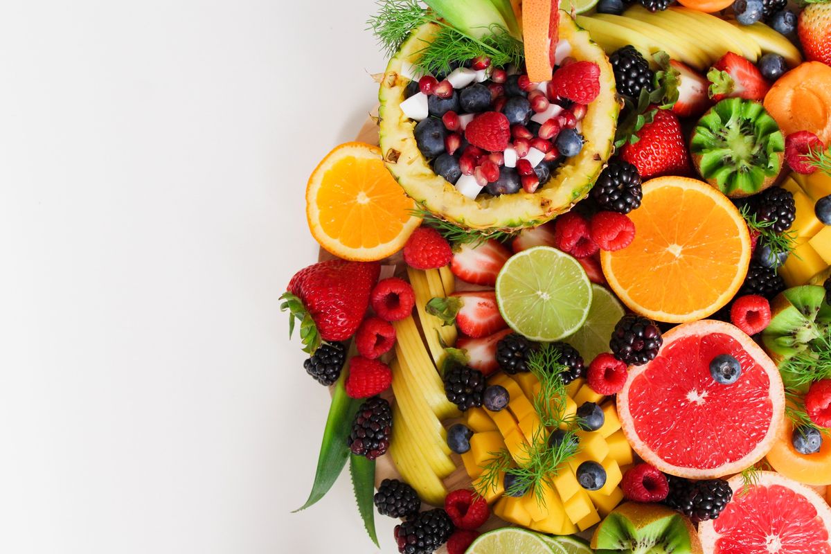 Bright mixed fruit platter
